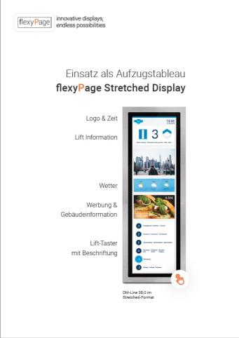 Flyer flexyPage stretched Displays DE